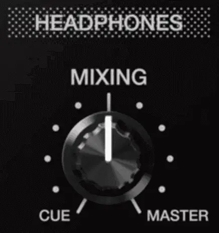 DJ headphone control on dj controller mixer